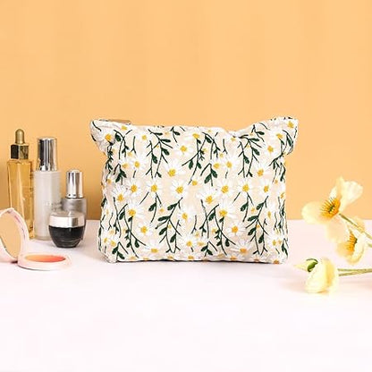 Angela | Flower Embroidered Makeup Bag